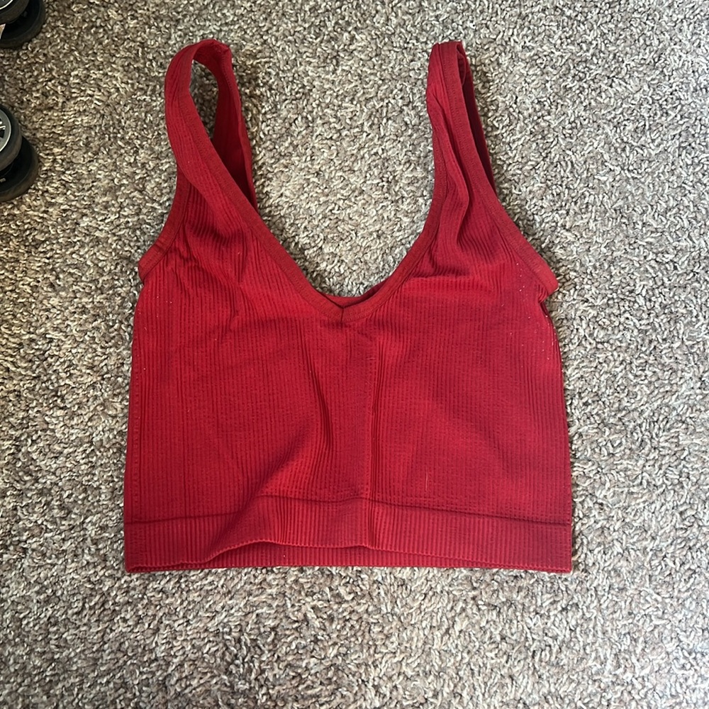 Colsie Red Ribbed Set - Picture 3 of 6